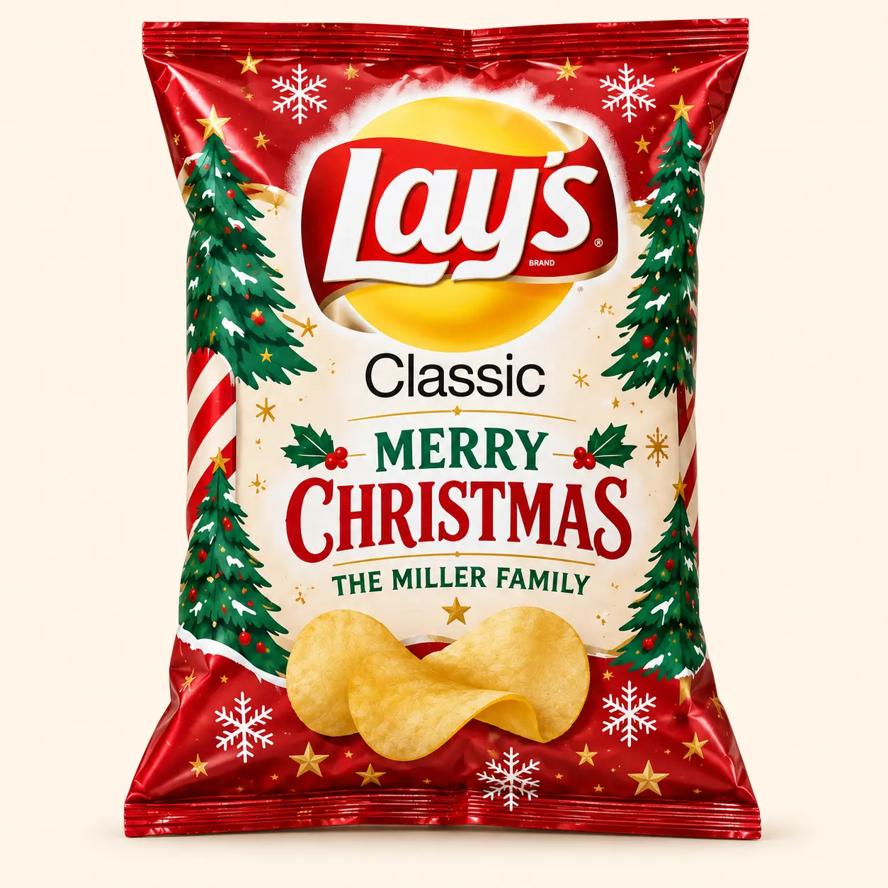 Sample Lay’s Christmas chip bag