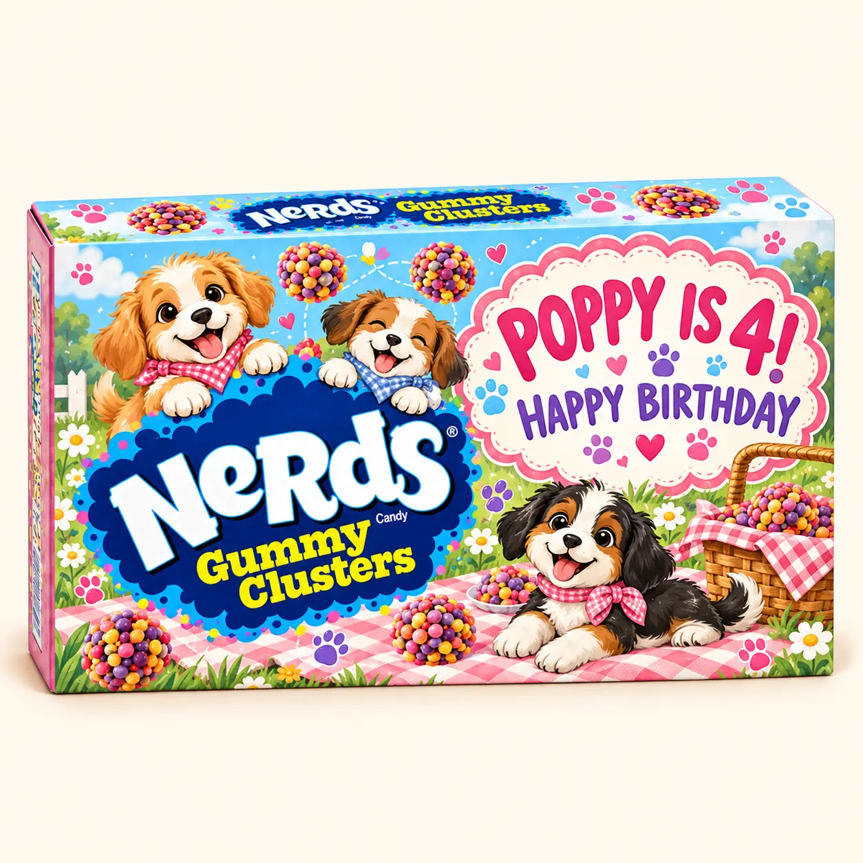 Puppy birthday NERDS box