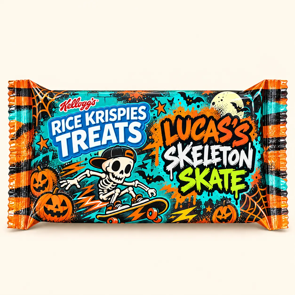 Skeleton skate Halloween Rice Krispies treat