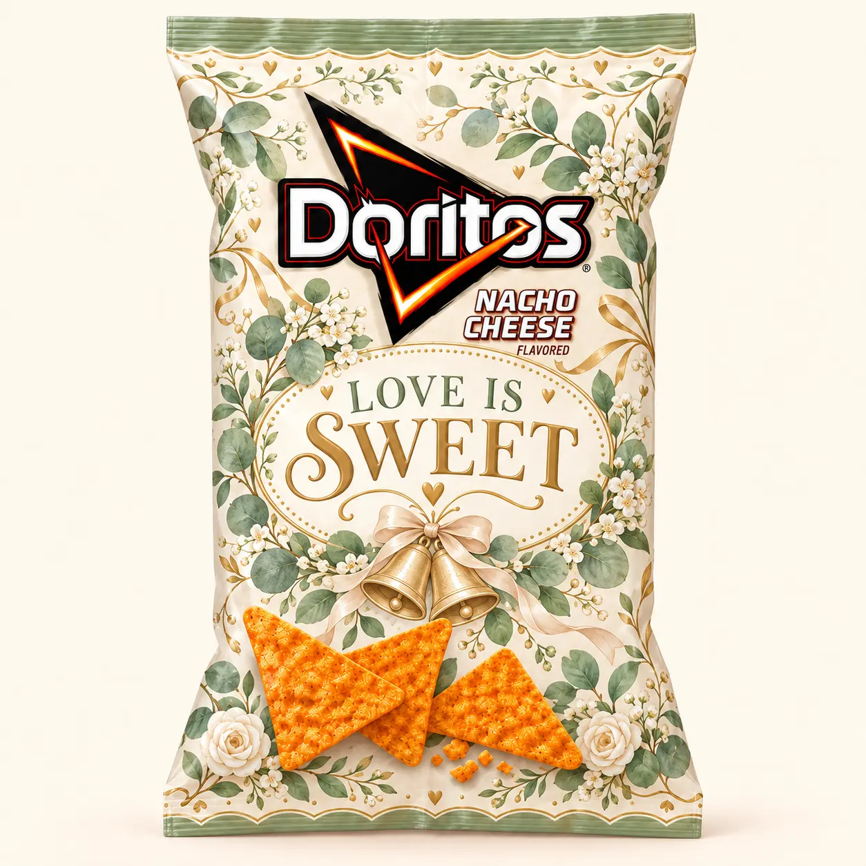 Love is sweet wedding Doritos bag