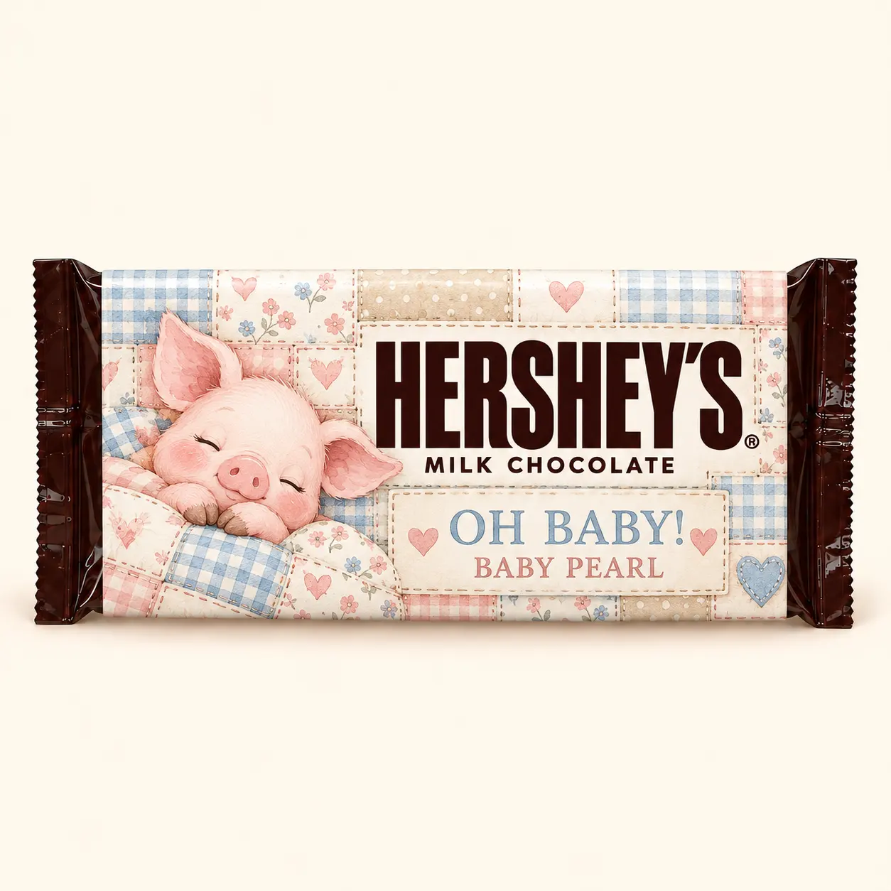 Piglet baby shower Hershey’s bar