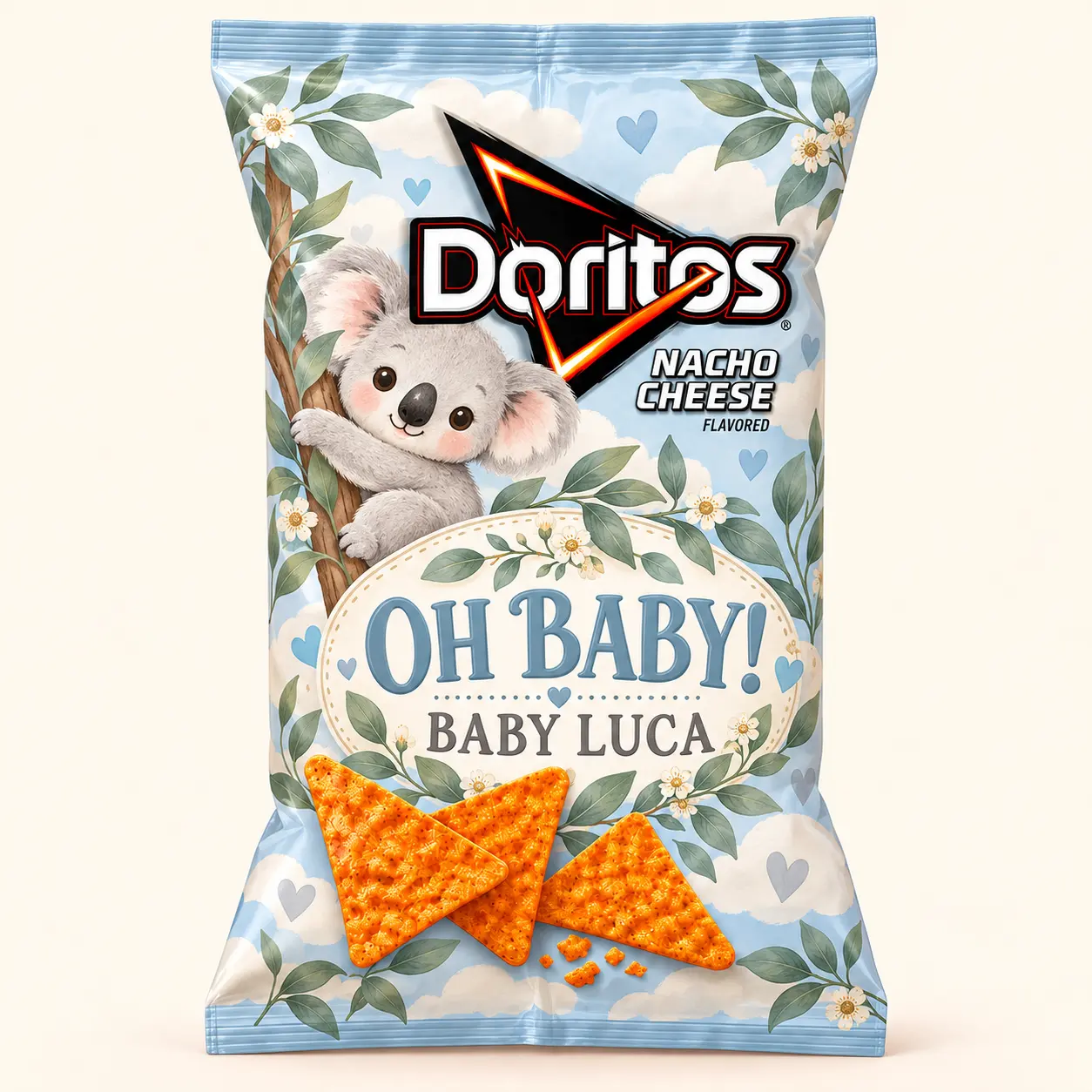 Koala baby shower Doritos bag