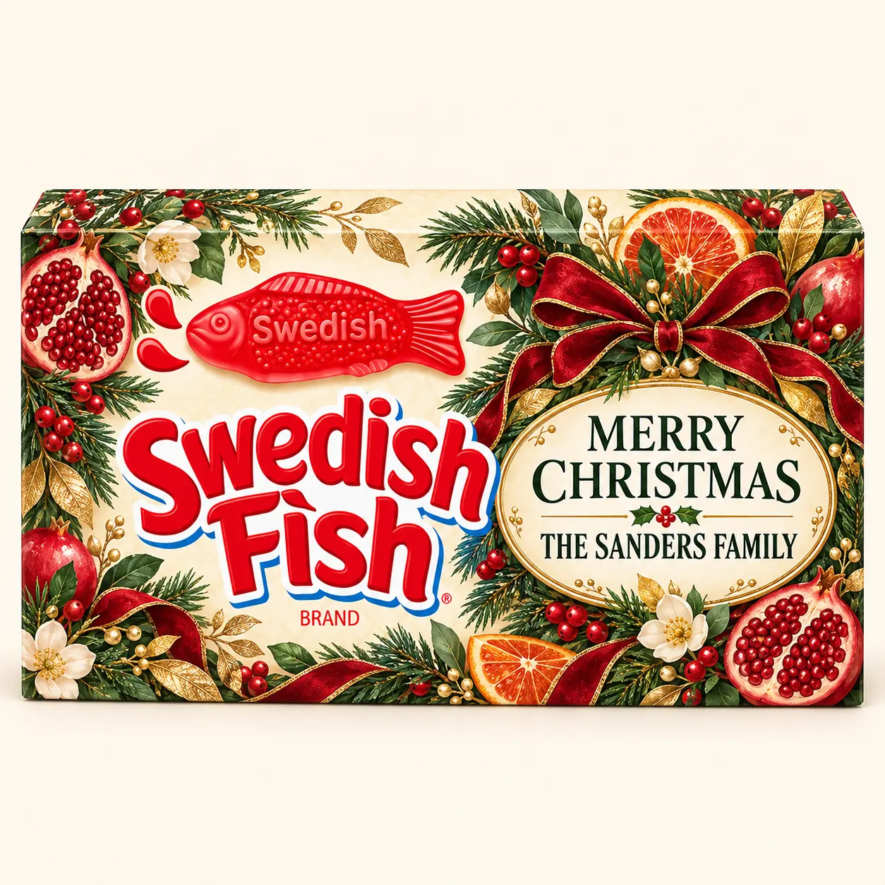 Citrus wreath Christmas Swedish Fish box