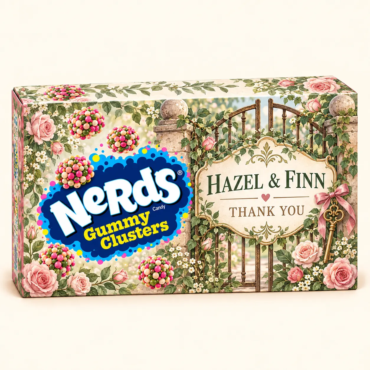 Rose garden wedding NERDS box