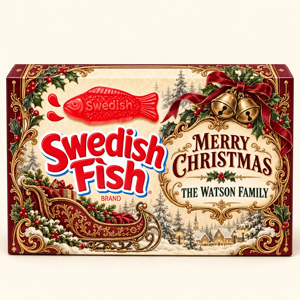 Sleigh Christmas Swedish Fish box