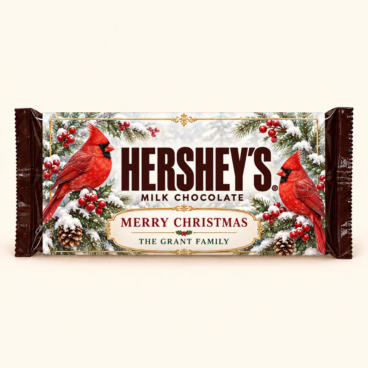 Cardinal Christmas Hershey’s bar