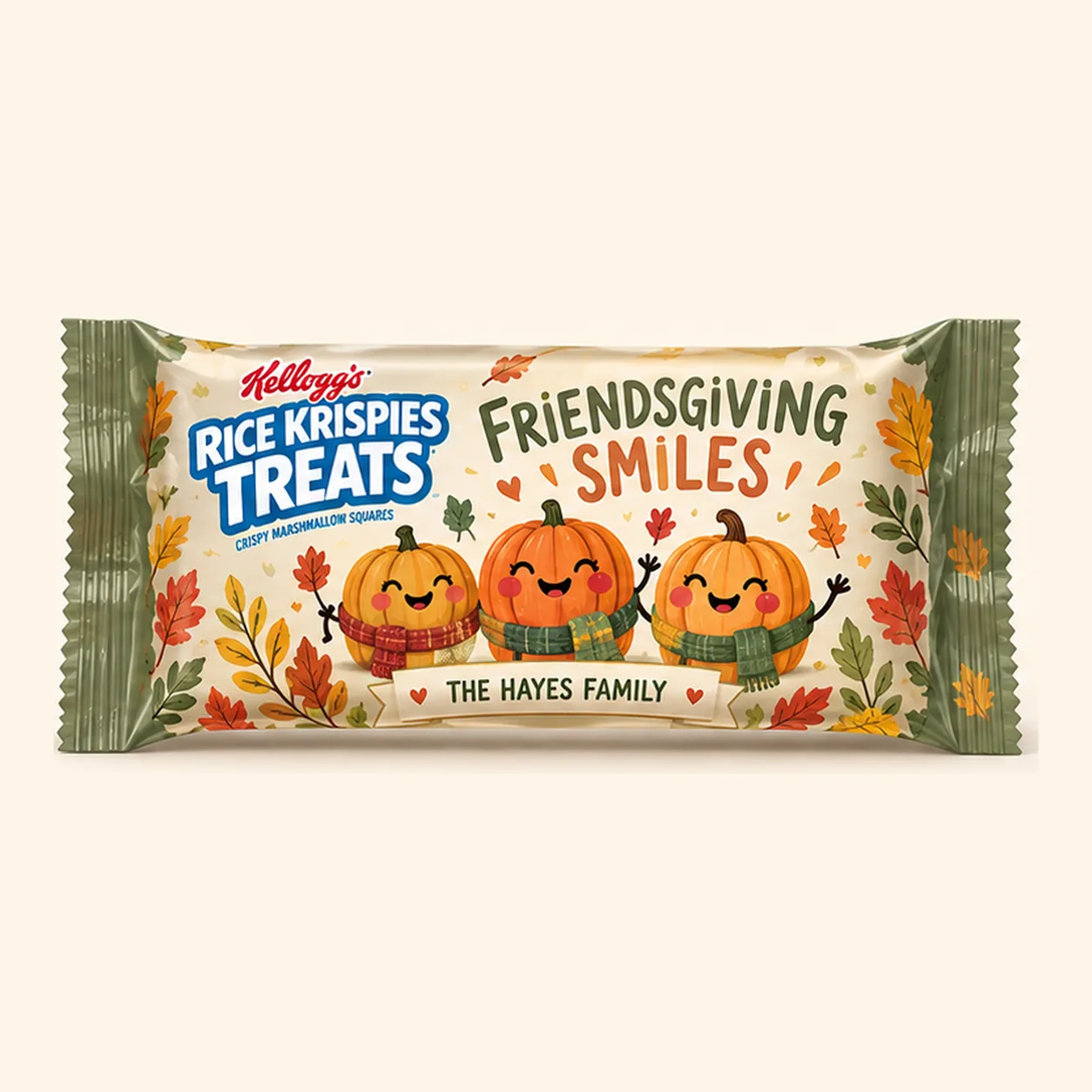 Friendsgiving smiles Thanksgiving Rice Krispies treat