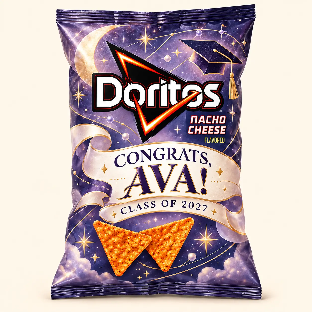 Celestial graduation Doritos bag