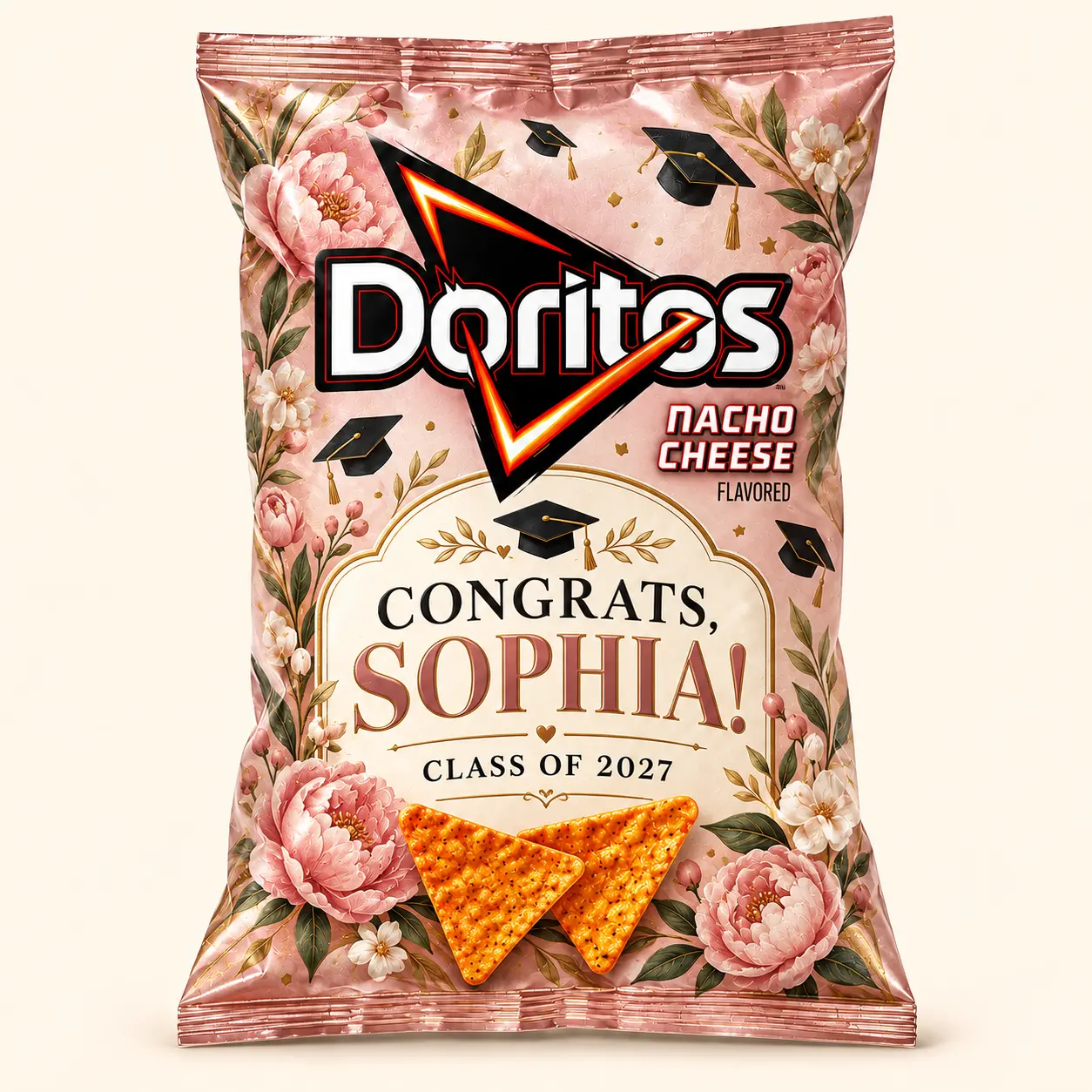 Botanical graduation Doritos bag