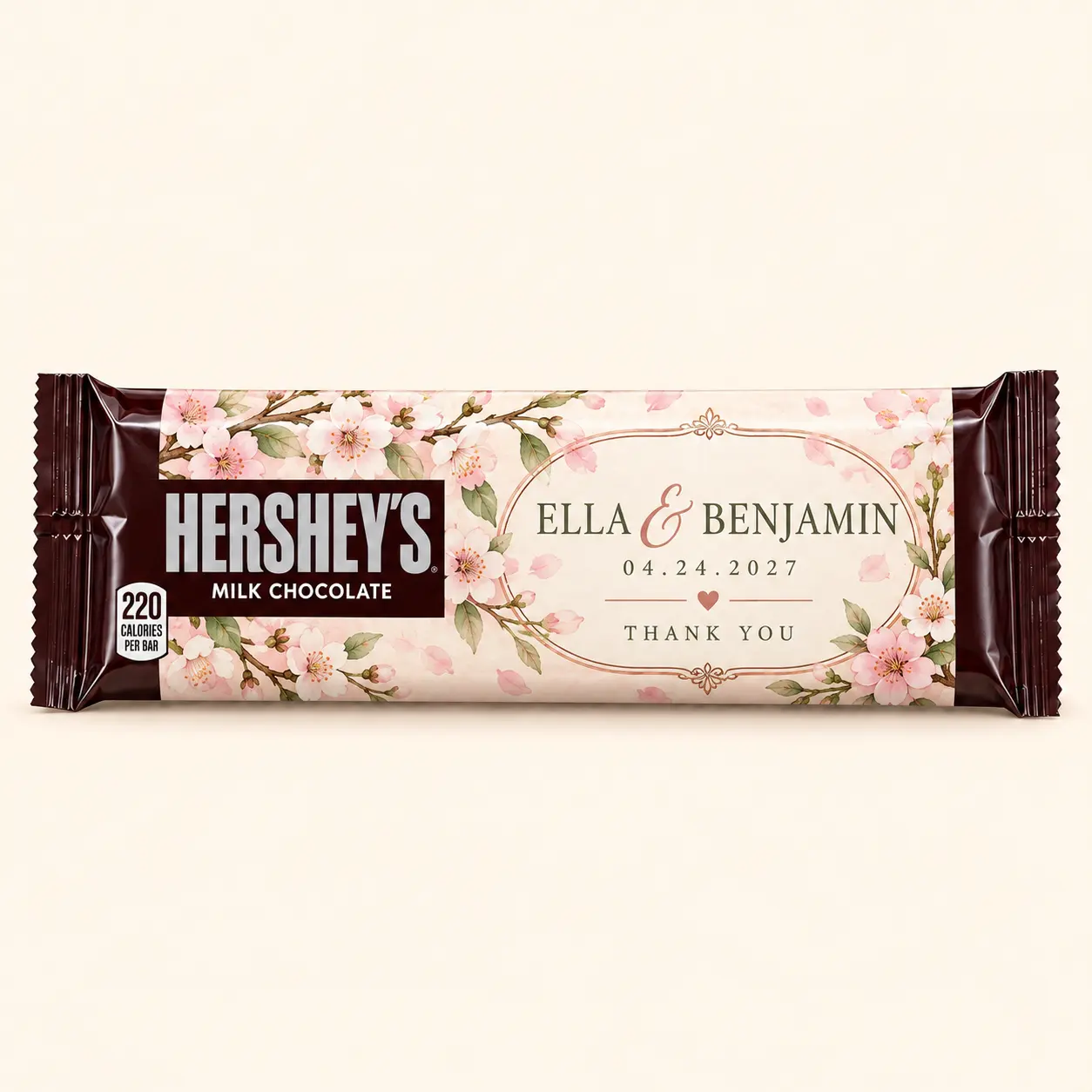 Cherry blossom wedding Hershey’s bar