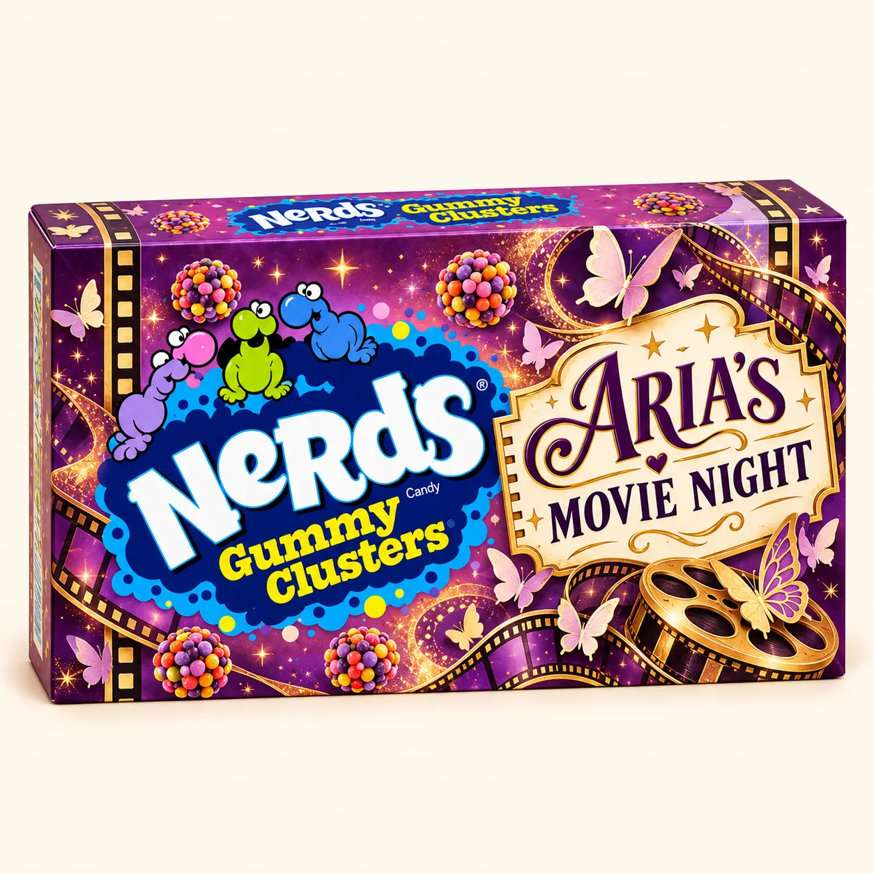 Orchid movie night NERDS box