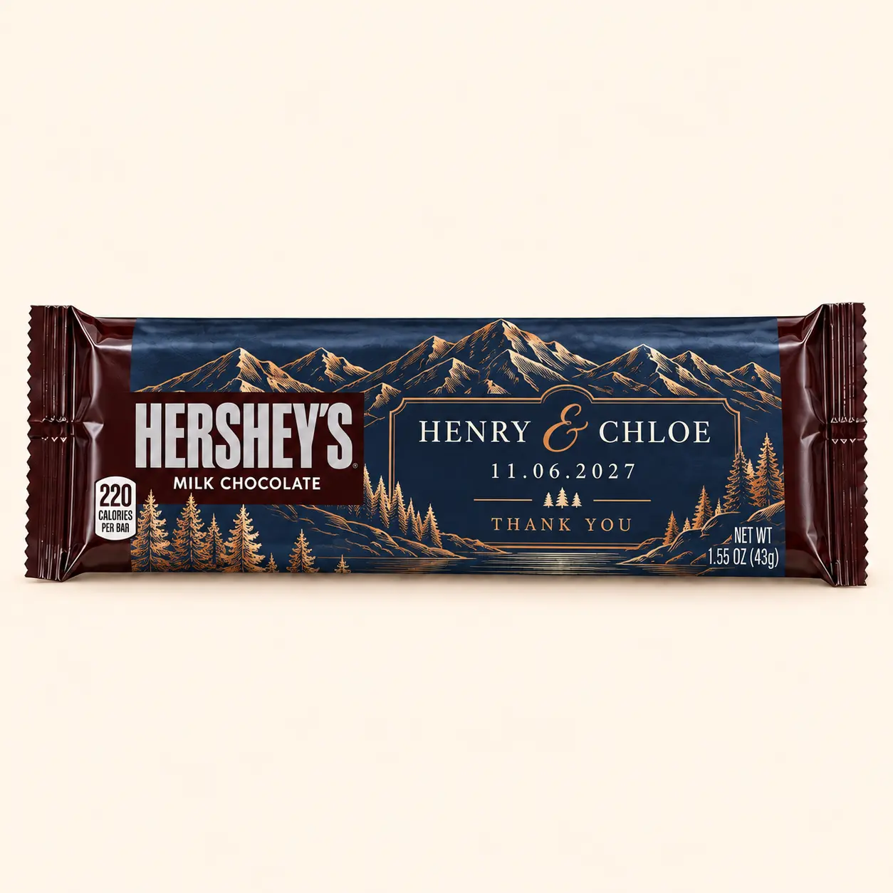 Alpine wedding Hershey’s bar