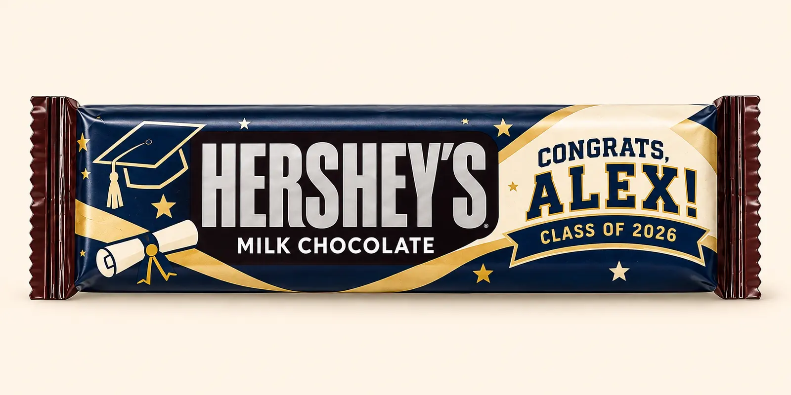 Sample Hershey’s graduation bar