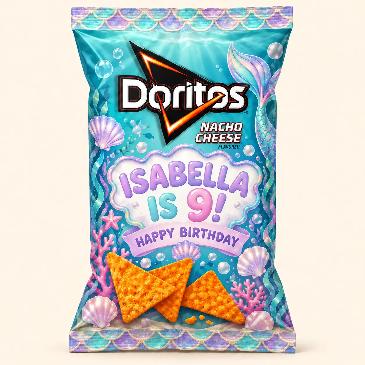 Mermaid birthday Doritos bag