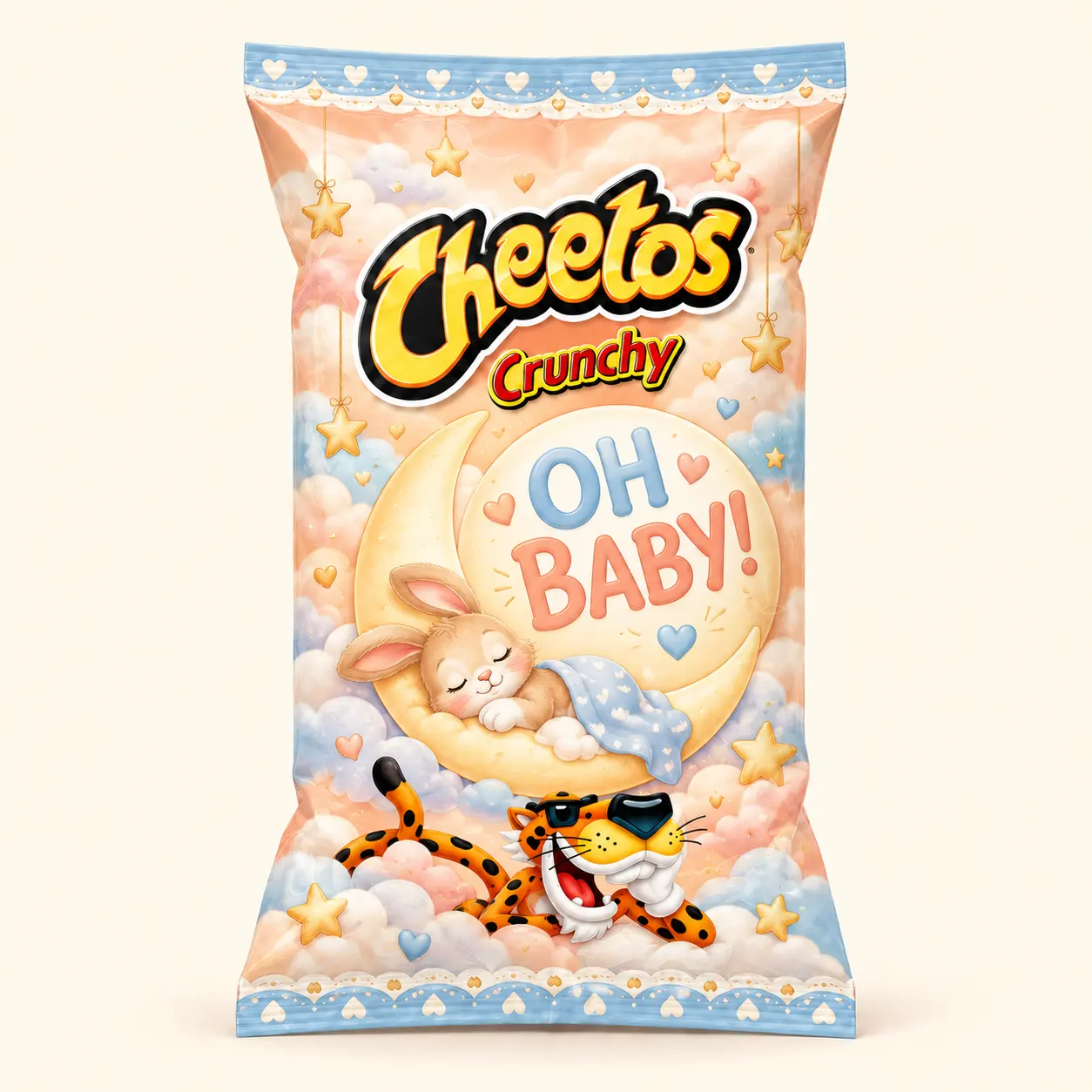 Bunny moon baby shower Cheetos bag