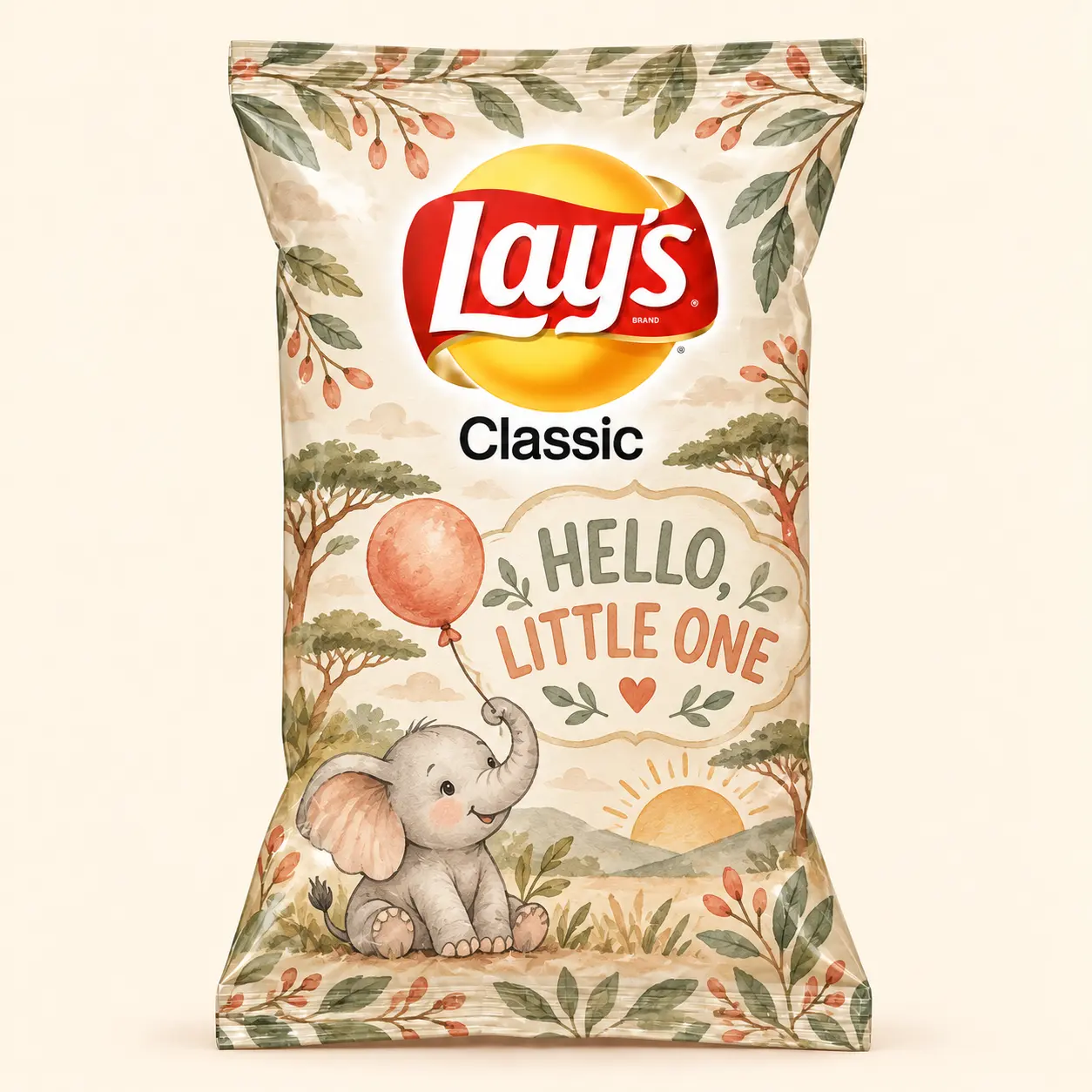 Safari baby shower Lay’s bag