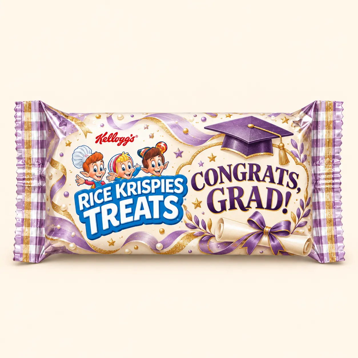 Lavender graduation Rice Krispies treat
