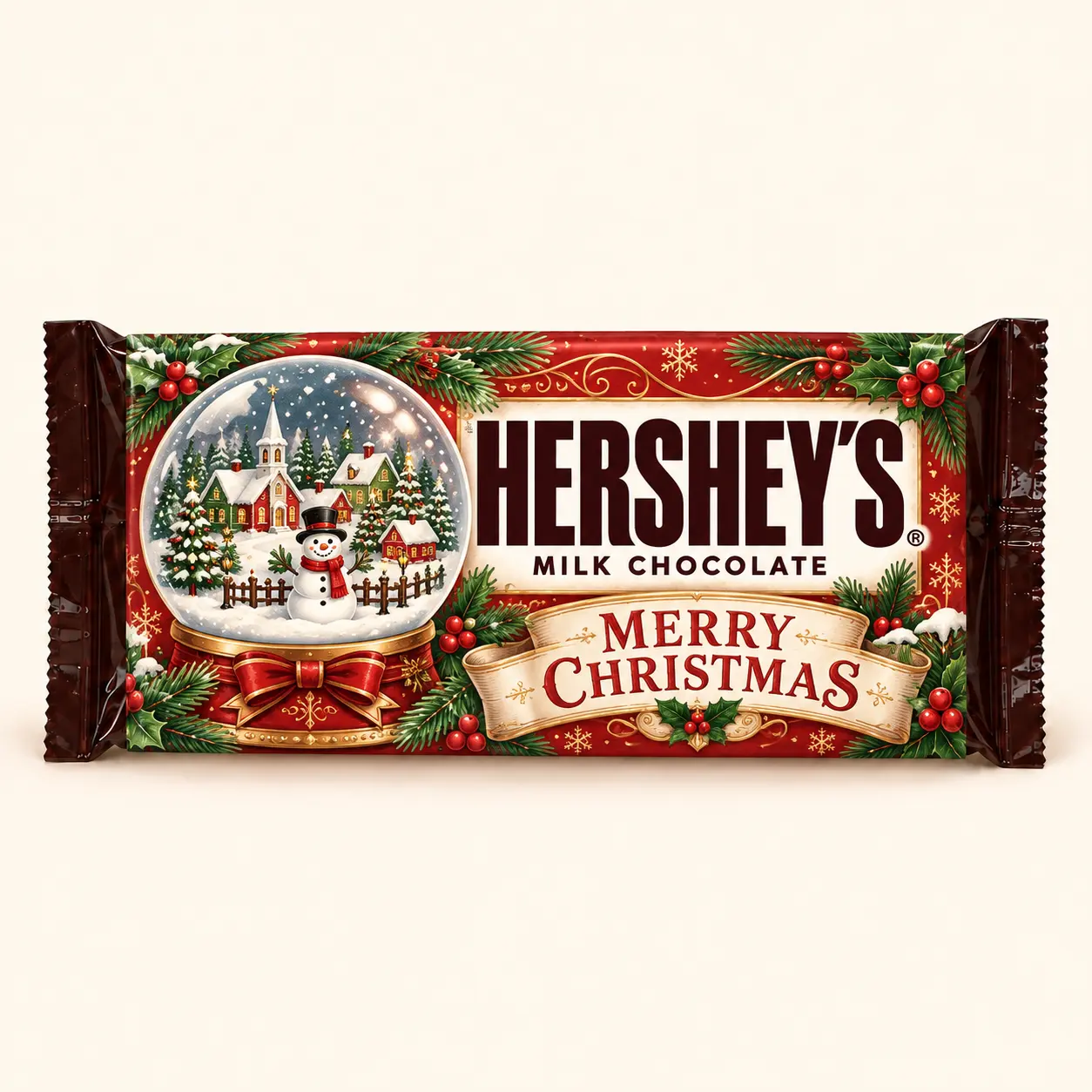 Snow globe Christmas Hershey’s bar