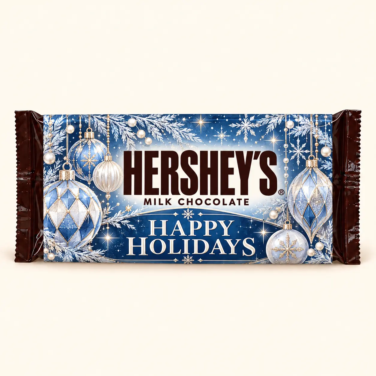 Icy winter Christmas Hershey’s bar