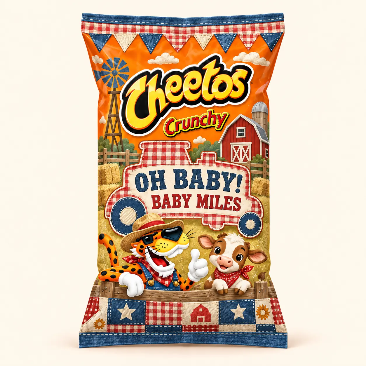 Farm baby shower Cheetos bag