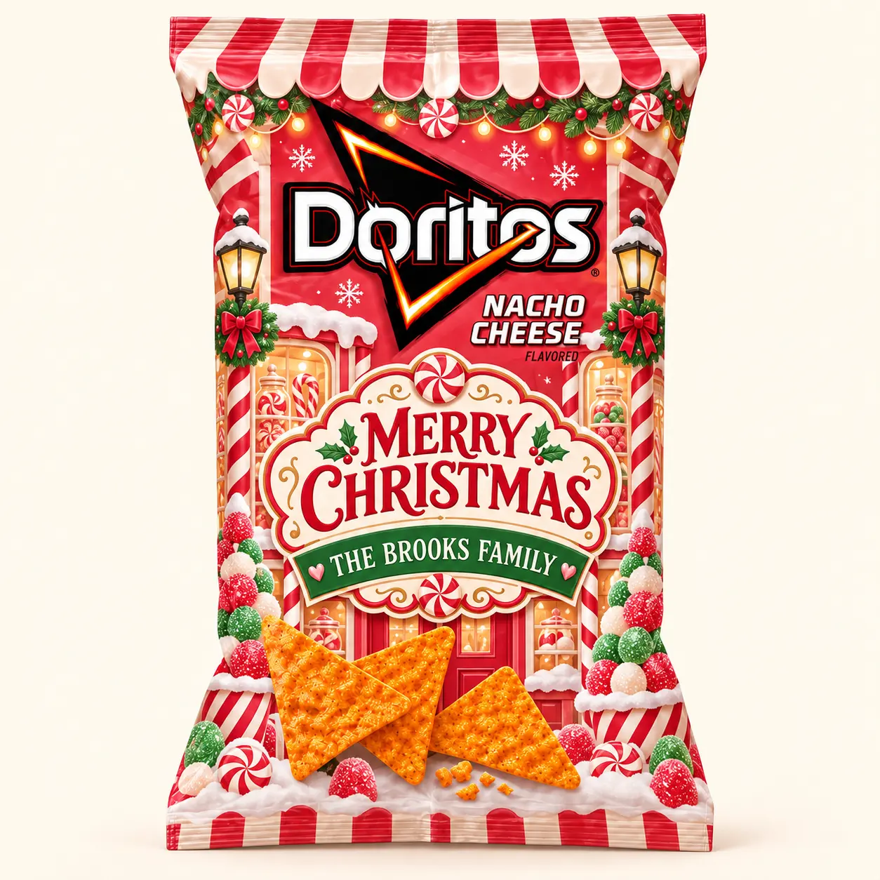 Candy cane Christmas Doritos bag