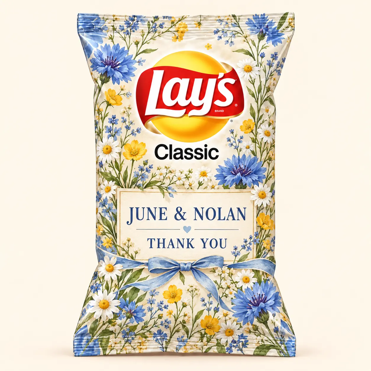 Wildflower wedding Lay’s bag