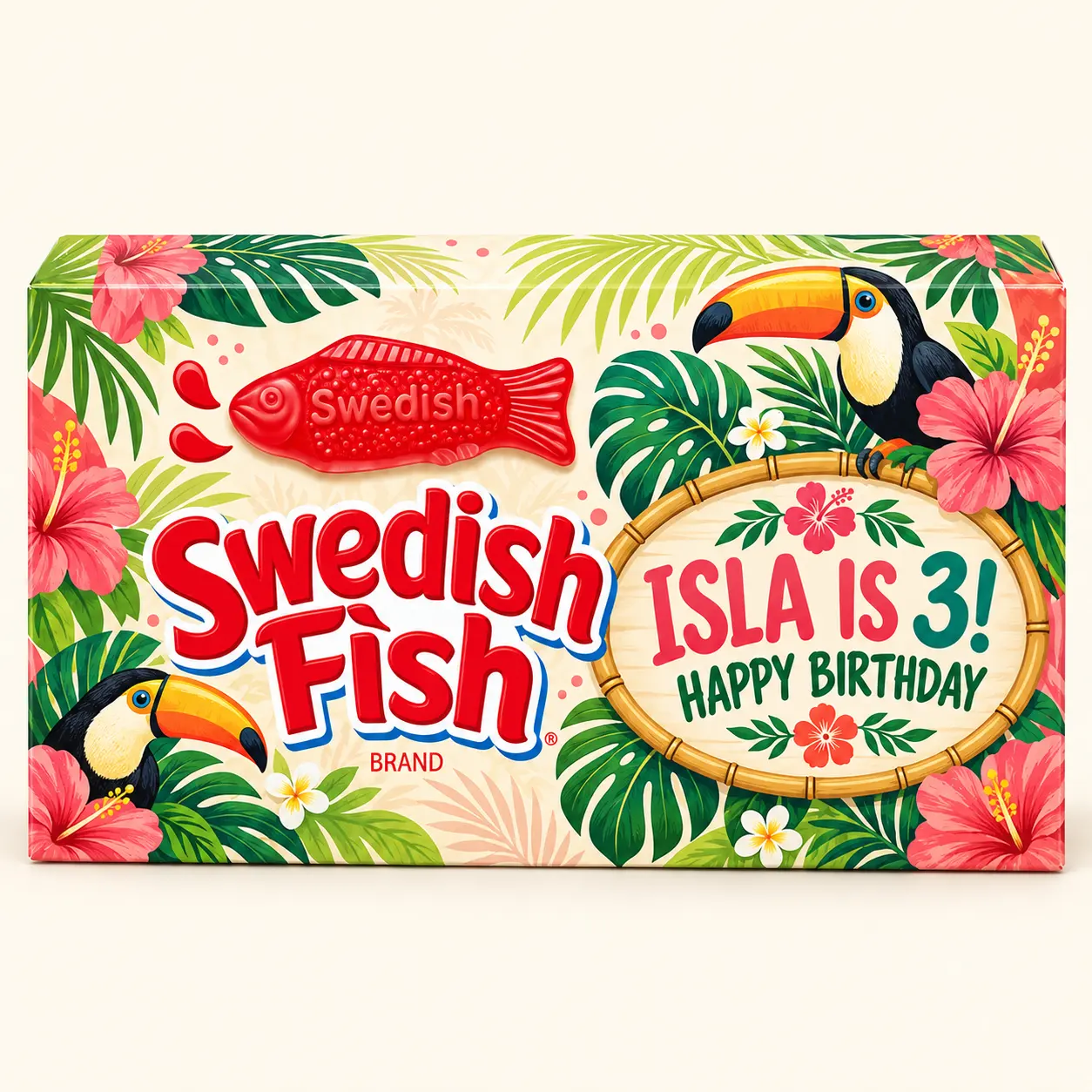 Tropical birthday Swedish Fish box
