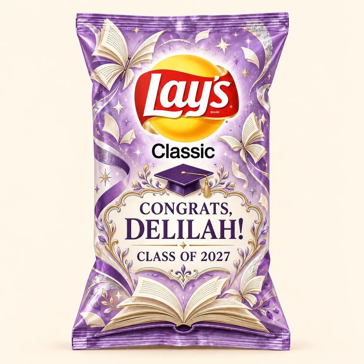 Library graduation Lay’s bag