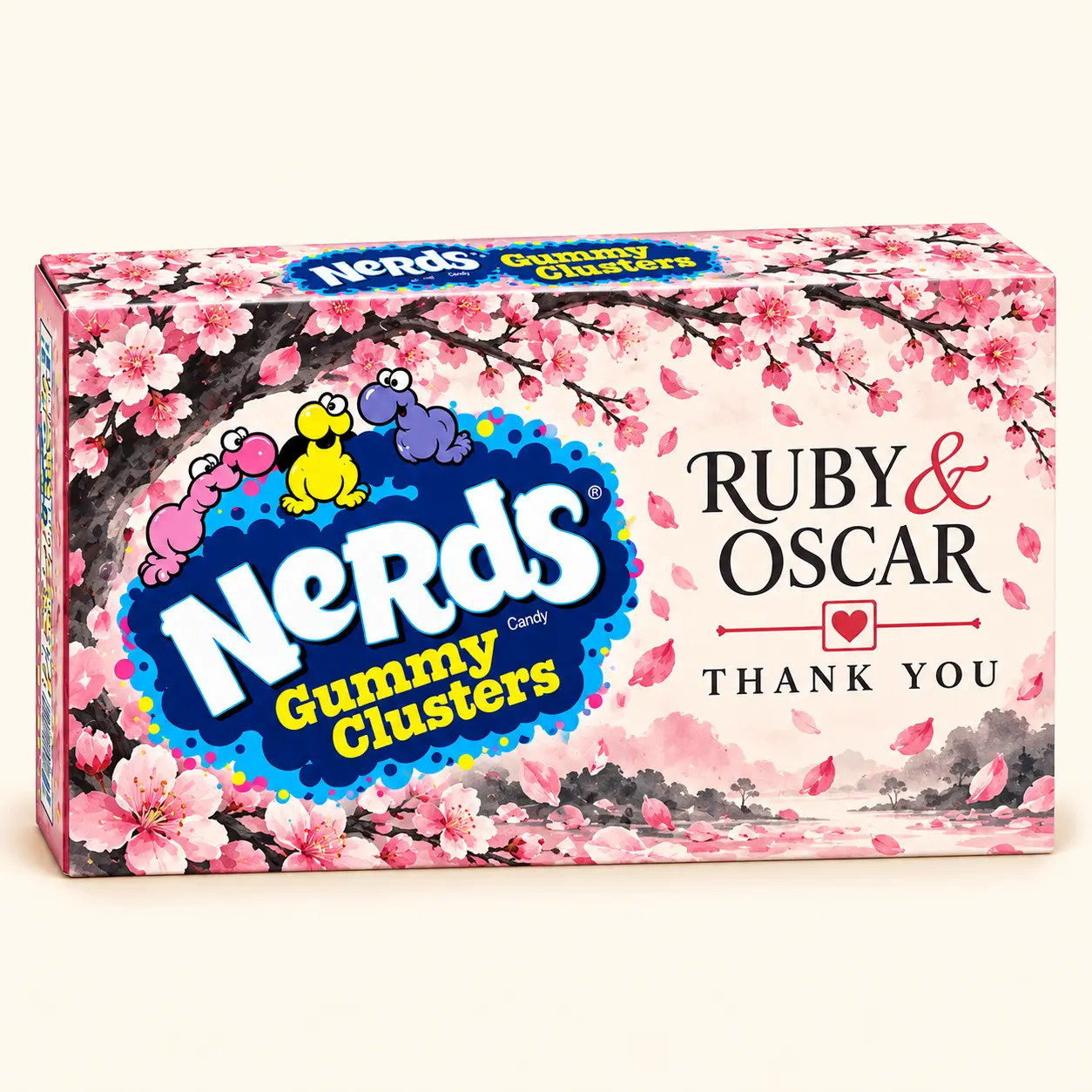 Cherry blossom wedding NERDS box