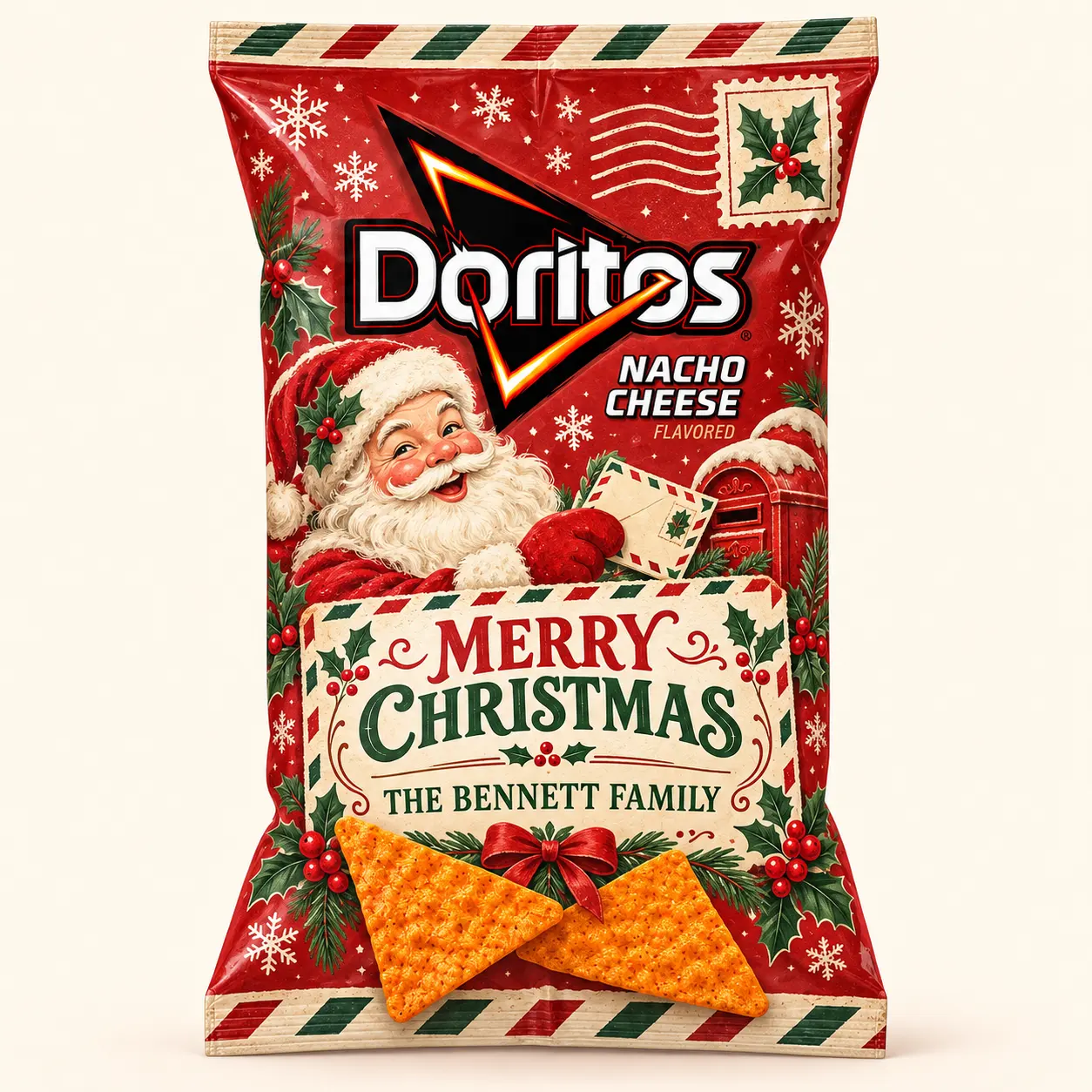 Santa Christmas Doritos bag