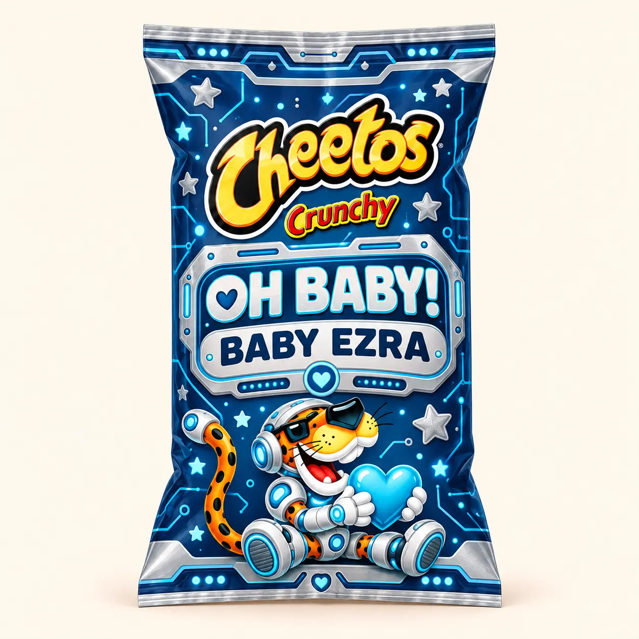 Shark baby shower Cheetos bag