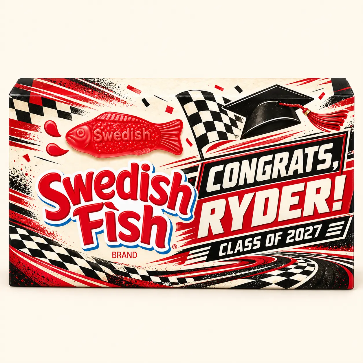 Racing graduation Swedish Fish box
