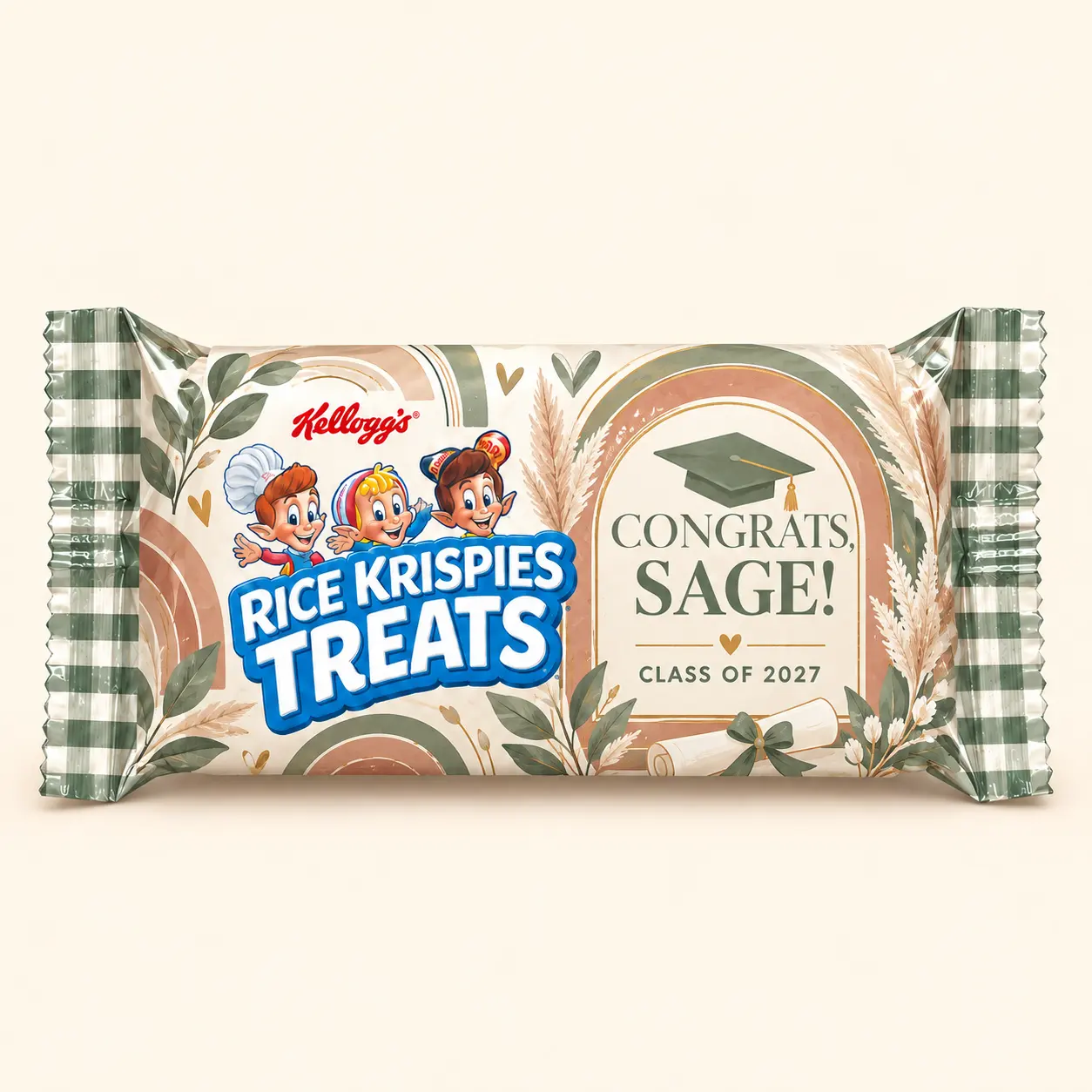 Rainbow graduation Rice Krispies treat