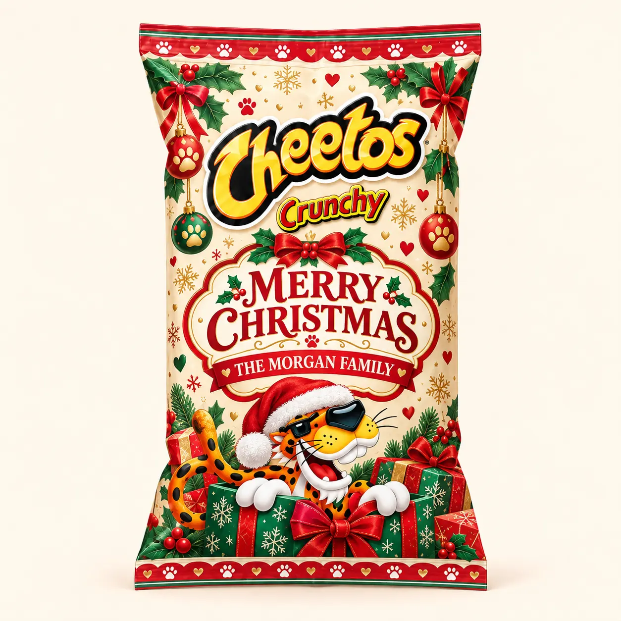 Santa Christmas Cheetos bag