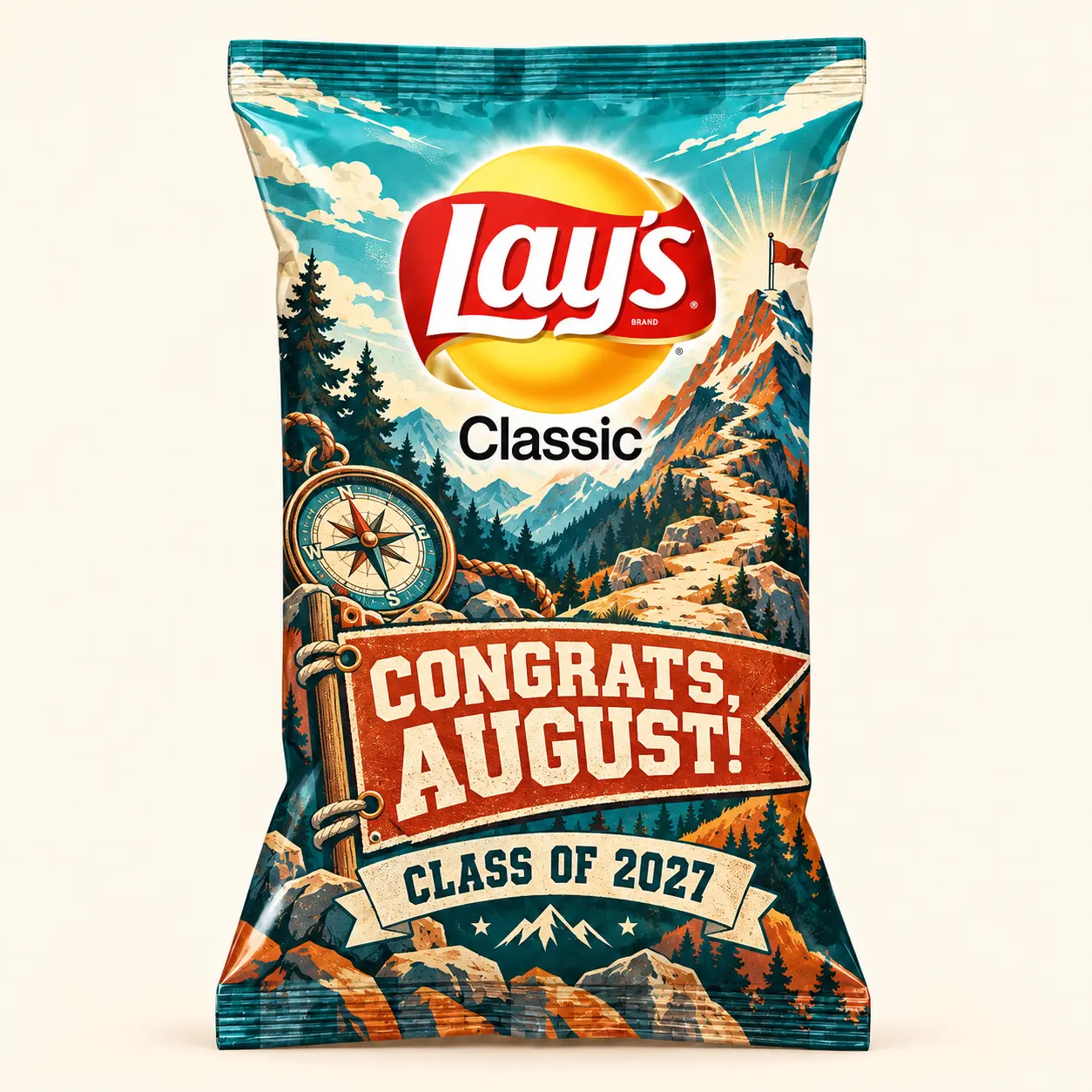 Mountain graduation Lay’s bag