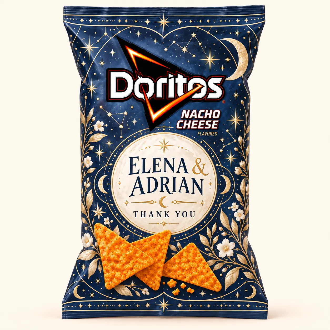 Celestial wedding Doritos bag