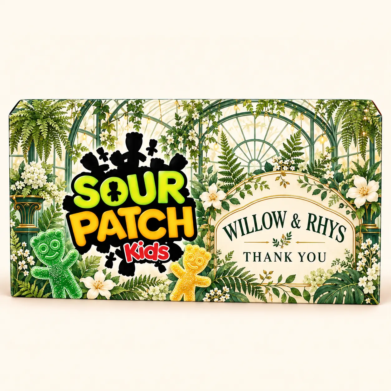 Garden wedding Sour Patch Kids box