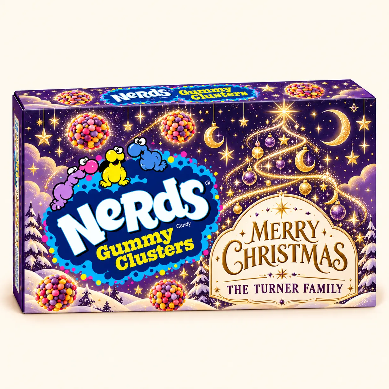 Night sky Christmas NERDS box
