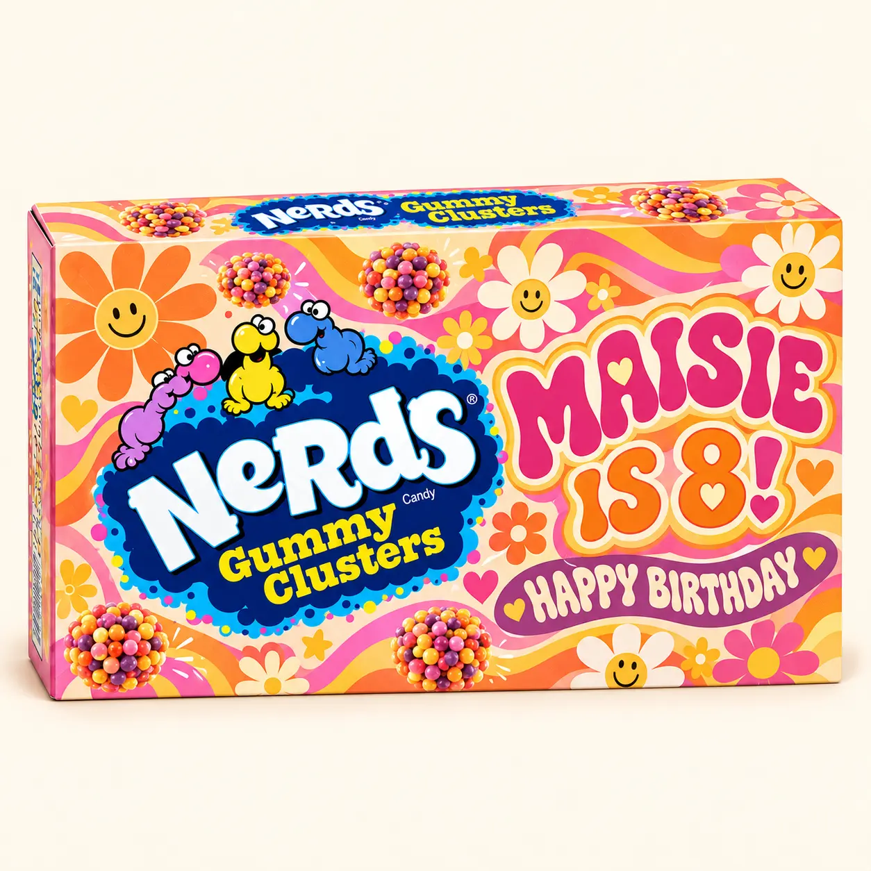 Retro flower birthday NERDS box