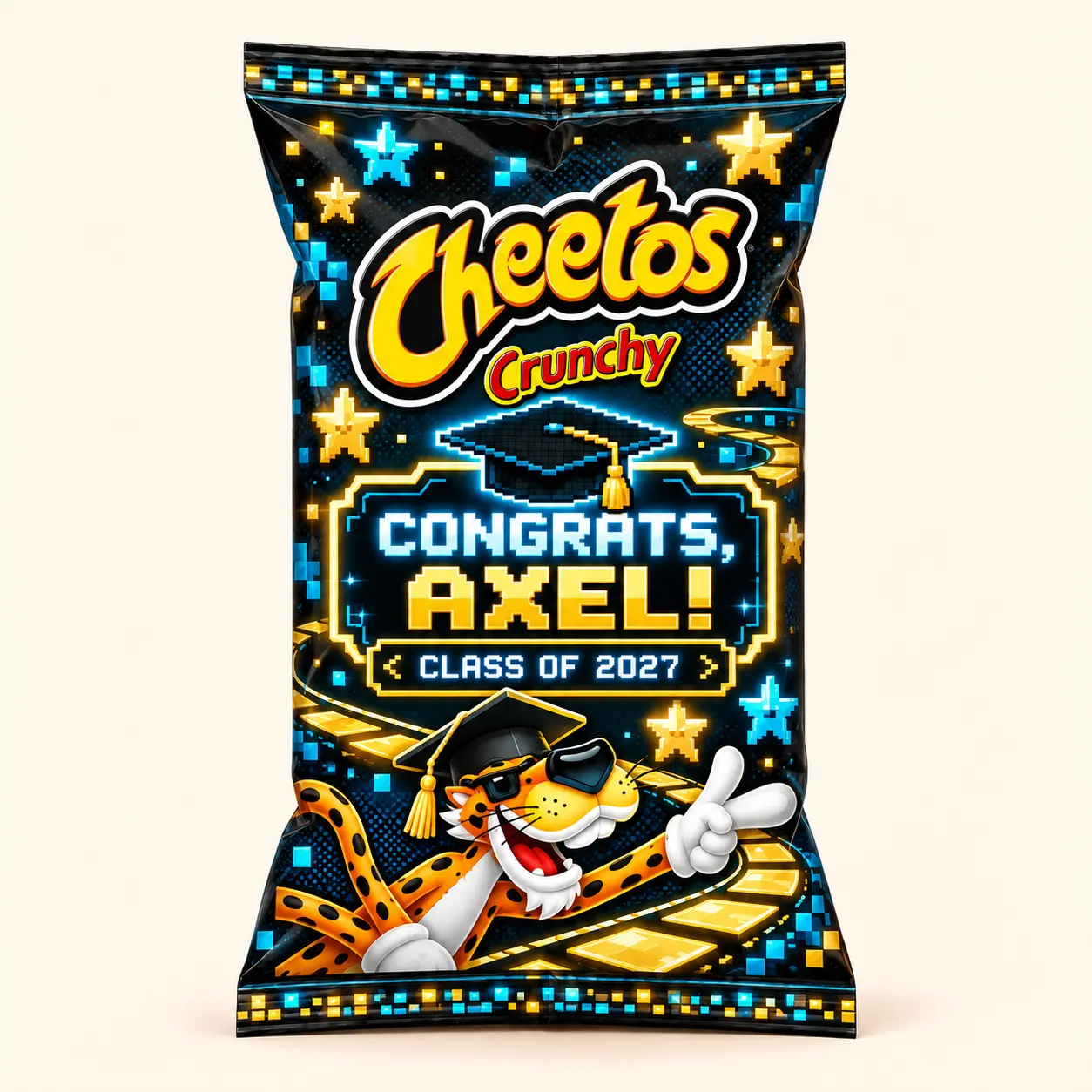 Galaxy graduation Cheetos bag