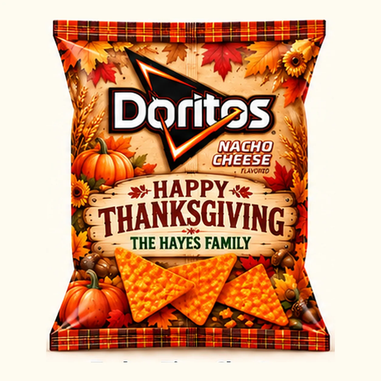 Rustic harvest Thanksgiving Doritos bag