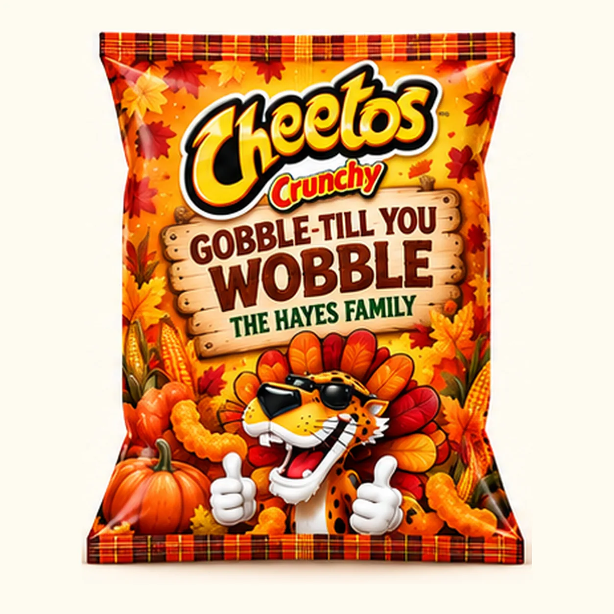 Turkey time Thanksgiving Cheetos bag