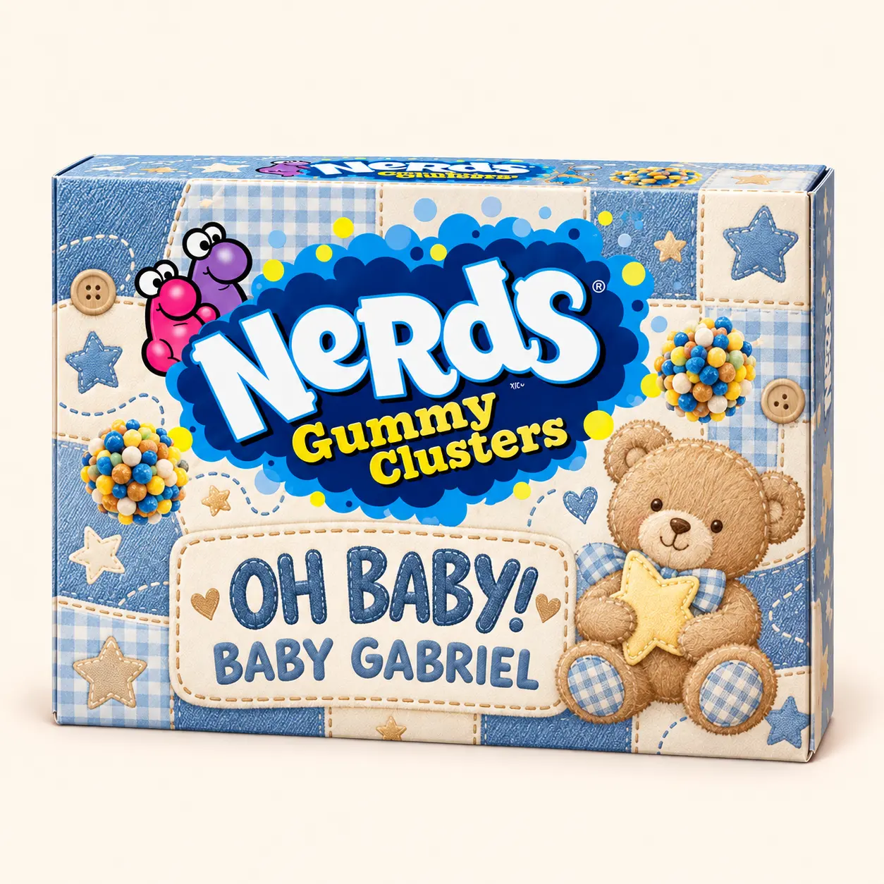 Teddy baby shower NERDS box
