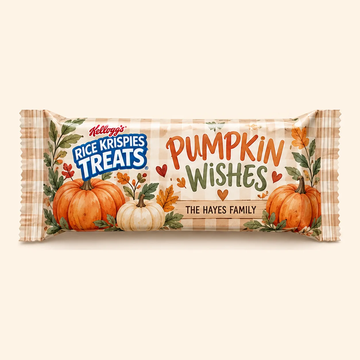 Pumpkin wishes Thanksgiving Rice Krispies treat