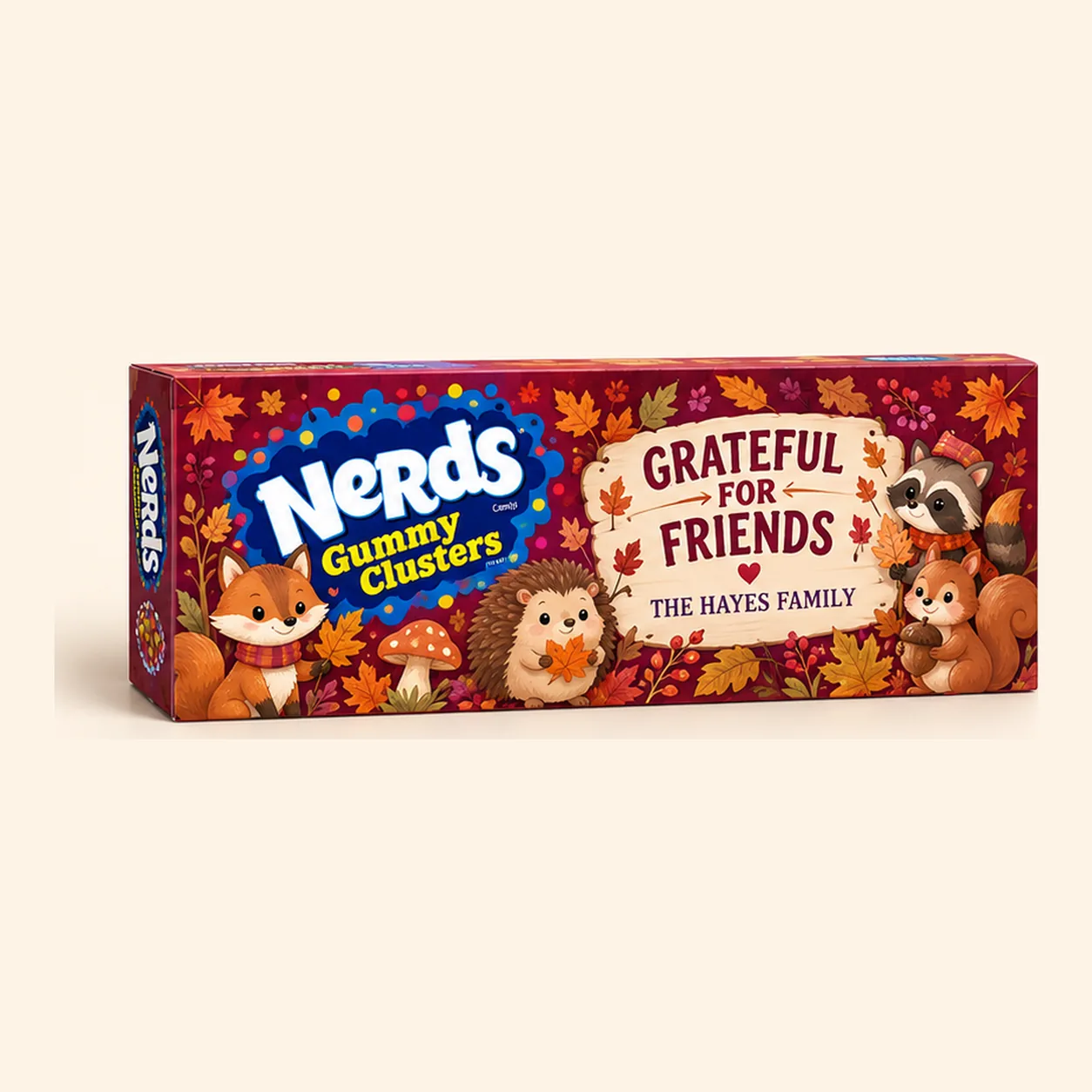 Grateful friends Thanksgiving NERDS box