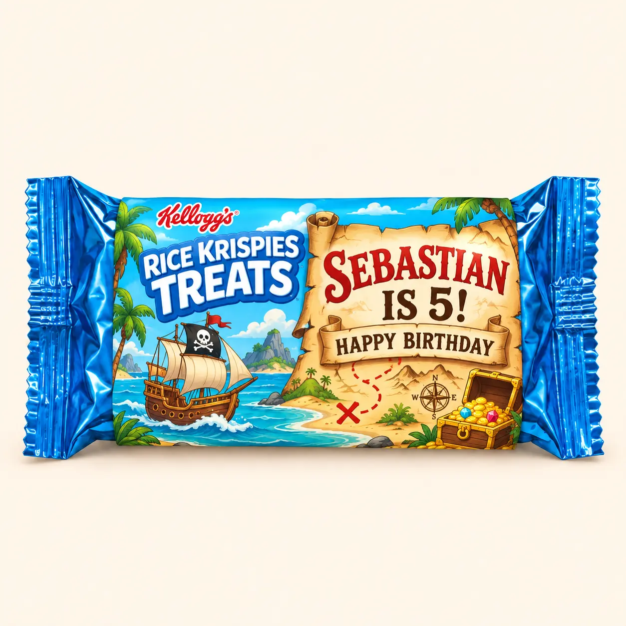 Pirate birthday Rice Krispies treat