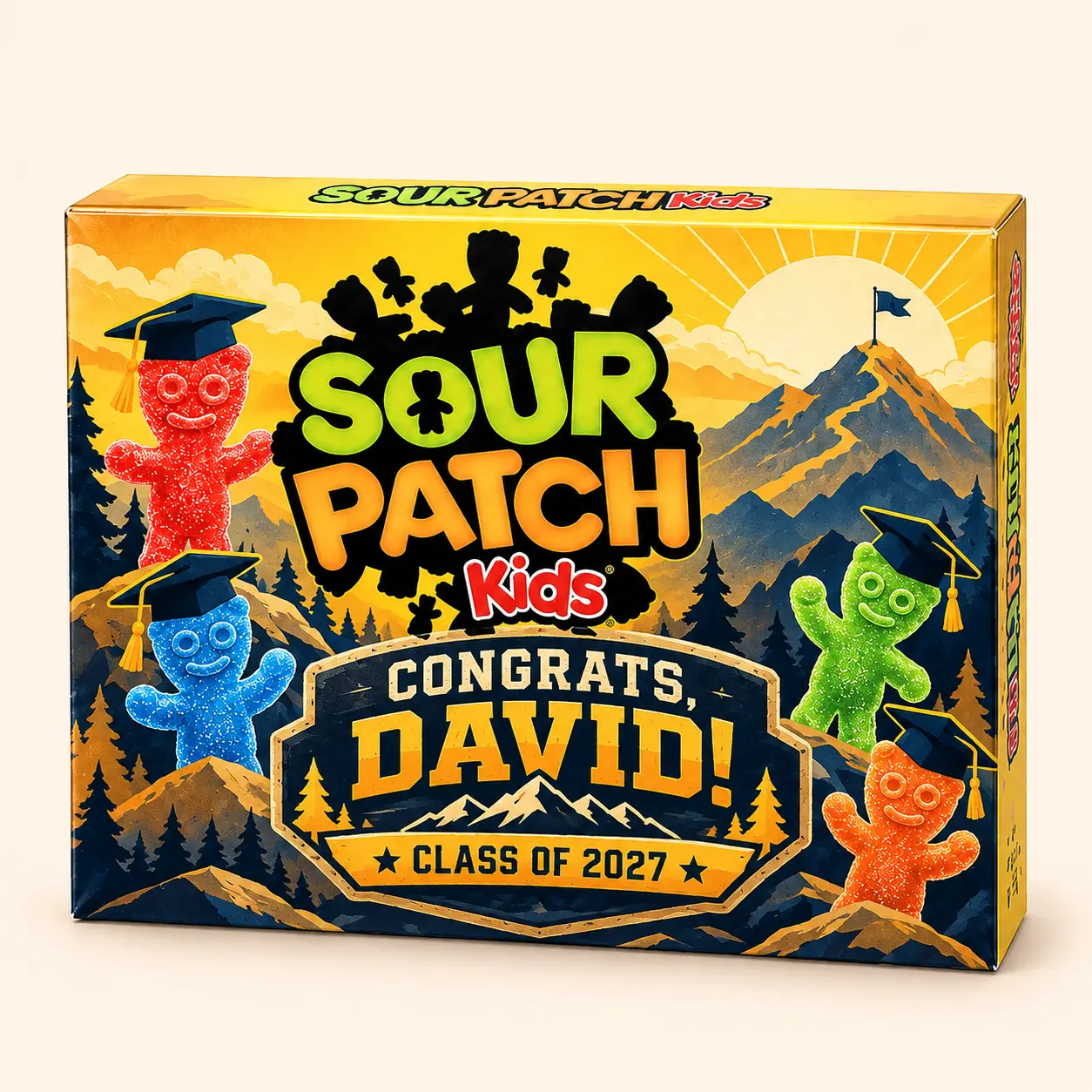 Mountain graduation Sour Patch Kids box