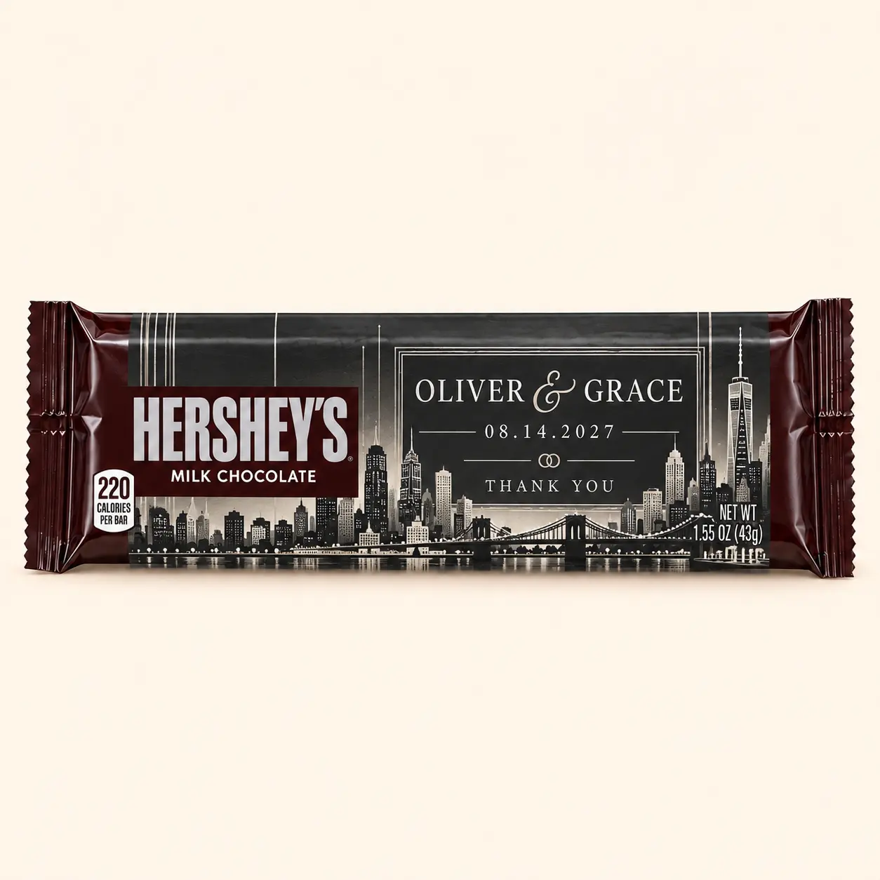 City wedding Hershey’s bar