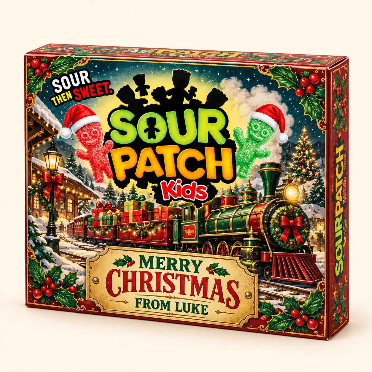 Railway Christmas Sour Patch Kids box