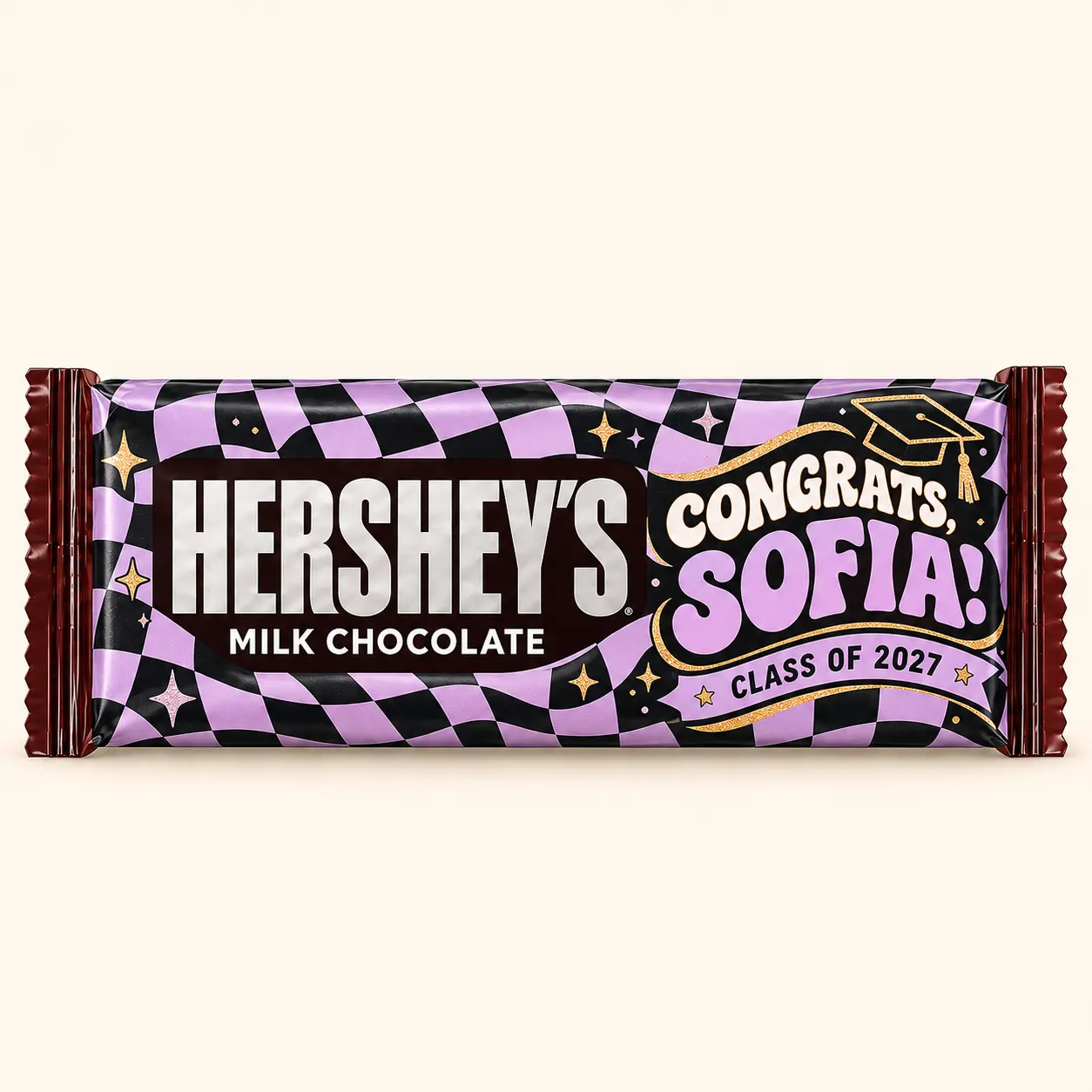 Orchid graduation Hershey’s bar